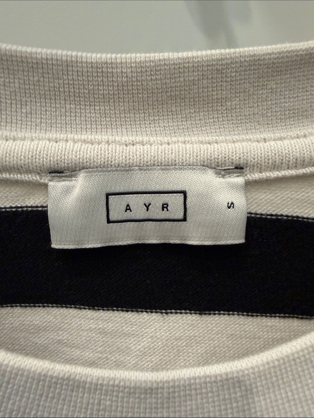 AYR Black & Cream Horizontal Stripe Long-Sleeve Tee - Picture 2 of 7